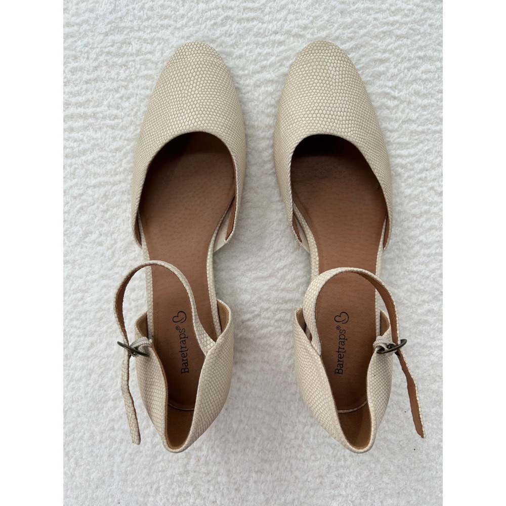 Baretraps Laverick Cream Snakeskin Espadrille‎ Wedge Sandals Womens 10M